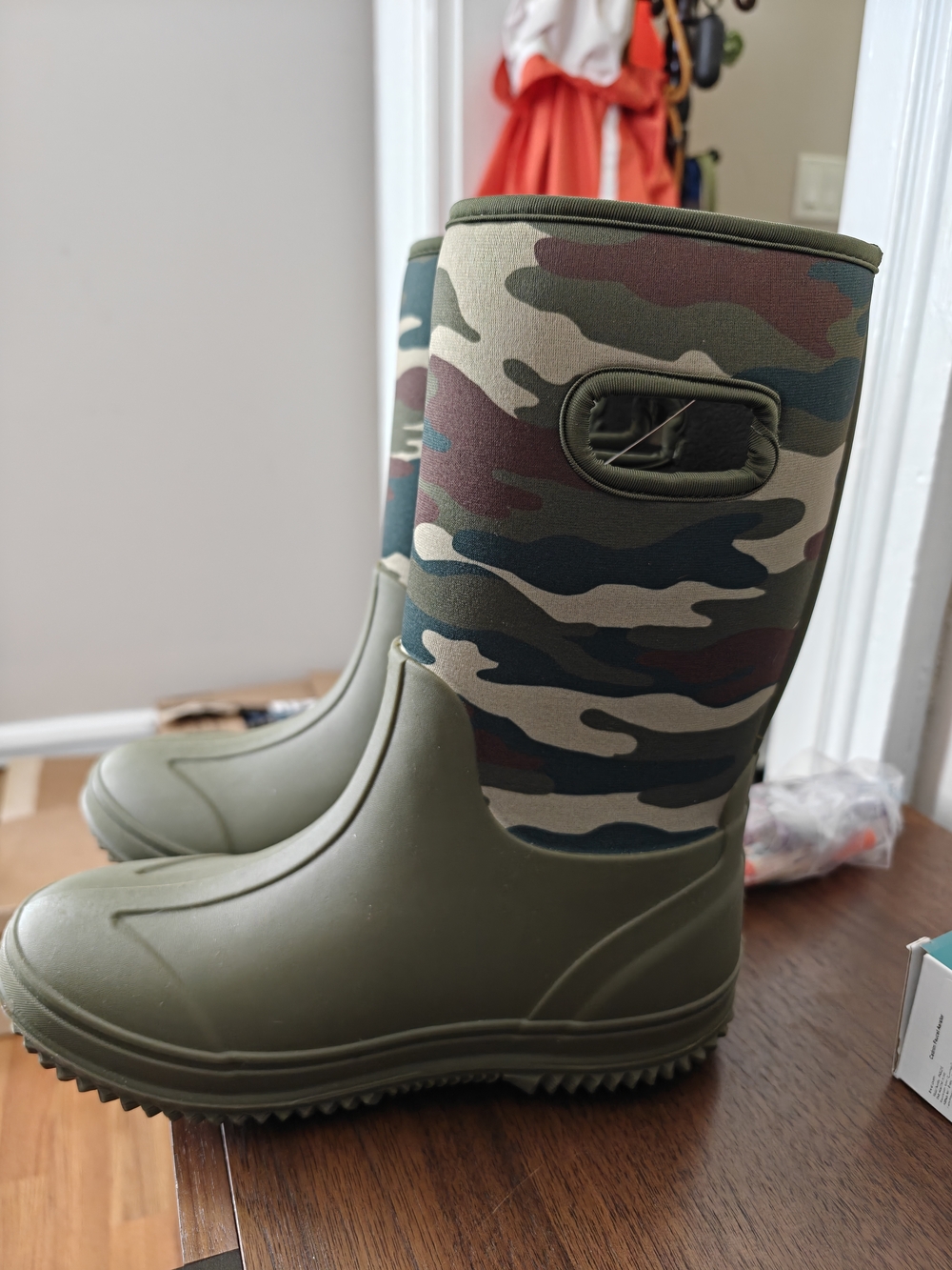 Joe Fresh Boys 5 Olive Green Camo Kids Rain Boots